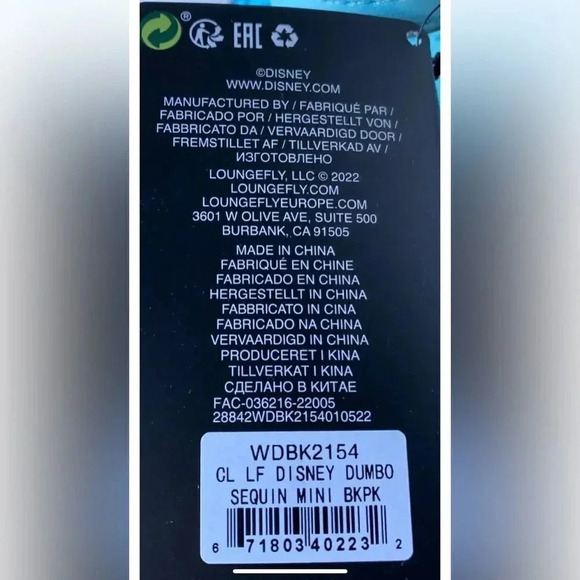 *Final* Disney Loungefly Dumbo Sequin Mini Backpack Elephant NEW Nwt Must Have! - Picture 4 of 5